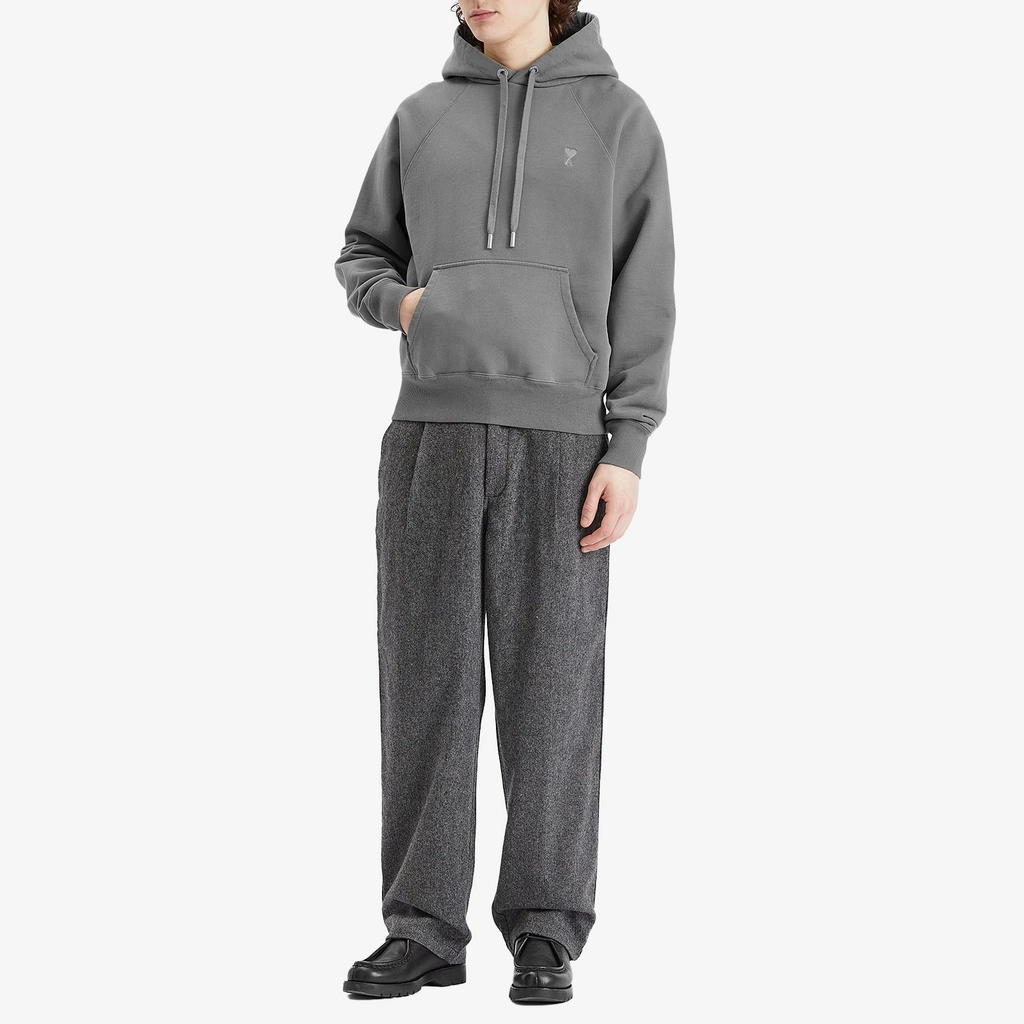 AMI Paris Men's Tonal ADC Hoodie Smoke Grey